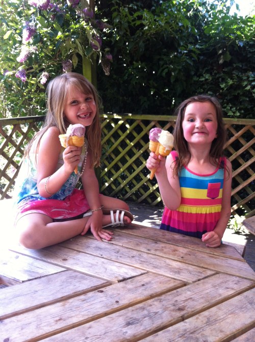 The girls getting sticky