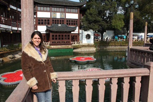 Sara at the Yu Gardens (Look/See trip in December 2011)