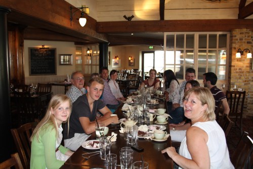 Eating cake at the end of the meal.... and the best group photo I took :-(