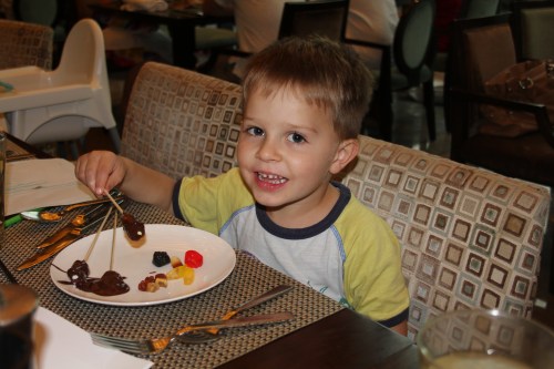 Oliver's favourite - the marshmallow covered in chocolate