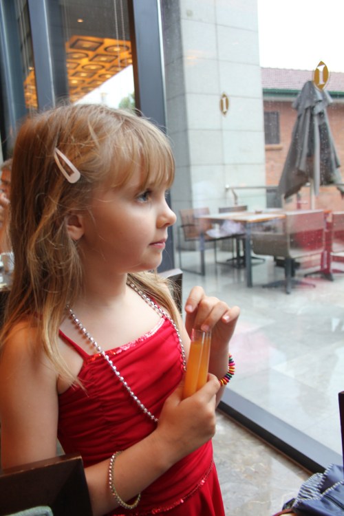 Isabelle loved the fruit juice shooters