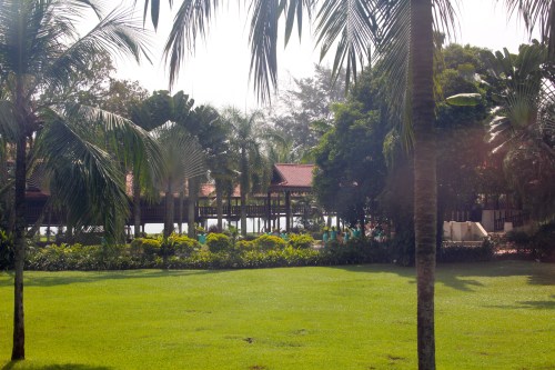 The staff waving us goodbye - we are on the bus to go to the airport