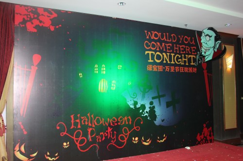 The backdrop to the stage/disco area.