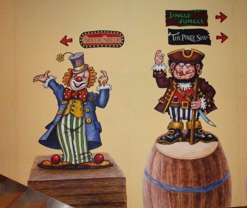 Up the stairs to Circus Circus Room!