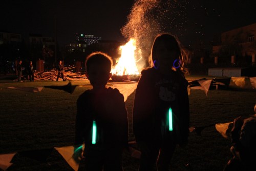 Oliver & Isabelle showing off their glow sticks and glow earrings