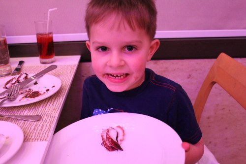 "Look Mum - I just ate octopus!"