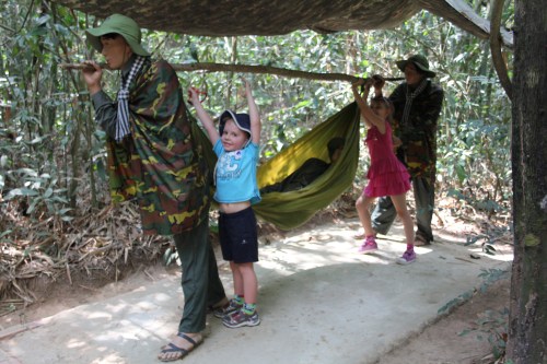 Trying out the medical hammock!