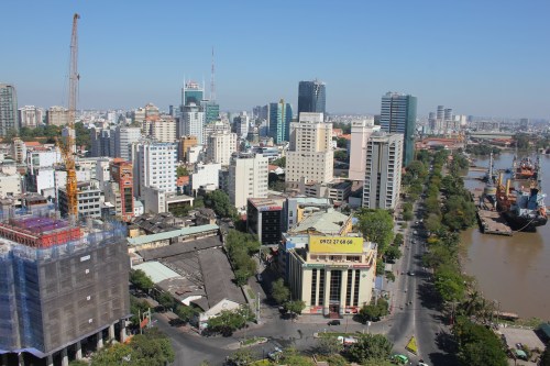 View from the rooftop pool area - across down town HCMC!