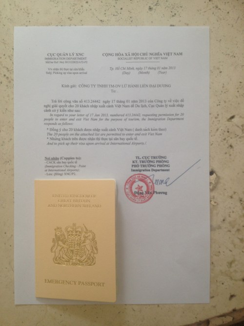 Friday afternoon and I have the emergency passport and Visa-on-Arrival approval!  Less than 24 hours before travel time!
