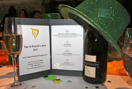 Menu, champers and hat