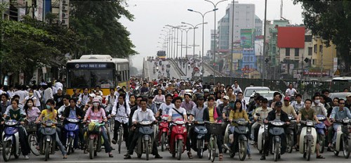 My memory of the 2 wheeled vehicles that dominate the roads in Vietnam!  They are everywhere and in such huge volume.