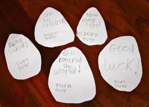 Isabelle's Easter Notes for the Easter Bunny.