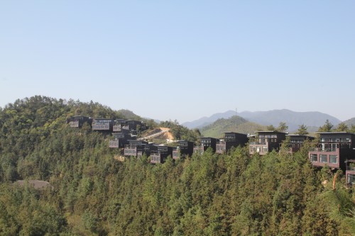 The villas blend in so well with the trees and landscape