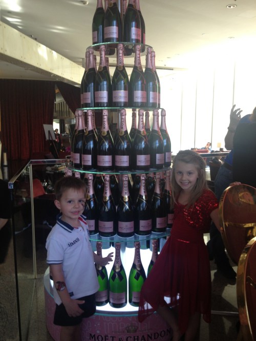 "Check out this Champagne Tower, Mum"