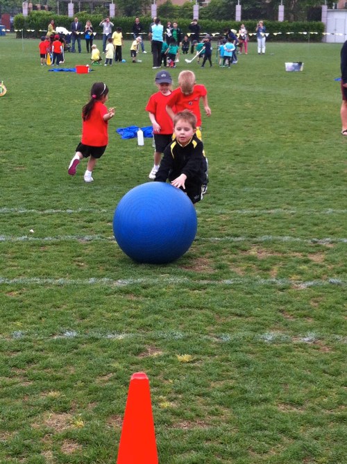 Oliver was very creative with this one as he discovered that it would go further if he kicked it rather than push it!