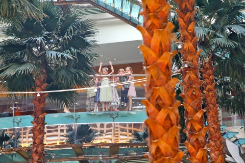 Playing on the balcony and pretending to be singers (after the Opera).