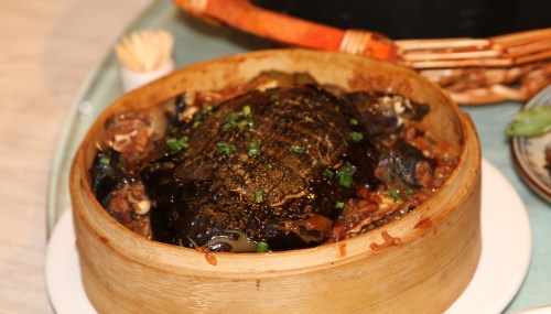 Turtle.  Cooked for so long that the shell is like jelly.