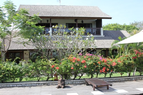This is the view of our beautiful villa from the pool. 