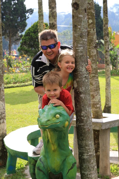 With Dad on the lizard