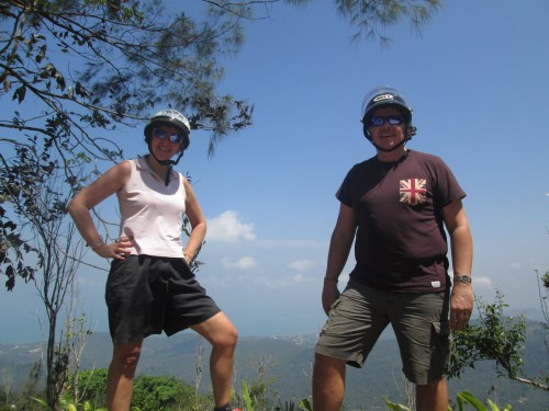 The view from the top of the mountain to the coat (Fishermans Village in Bophut in the background).