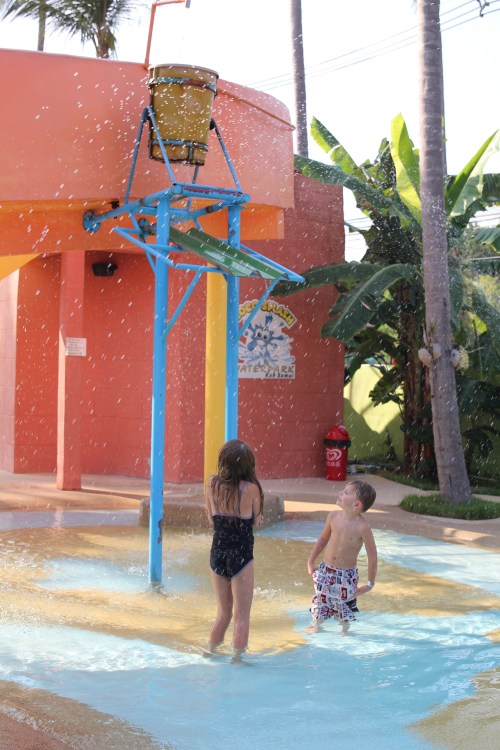 "Hmmm, do you think that bucket is going to tip water all over us?" Me…. "No, of course not!!!!"
