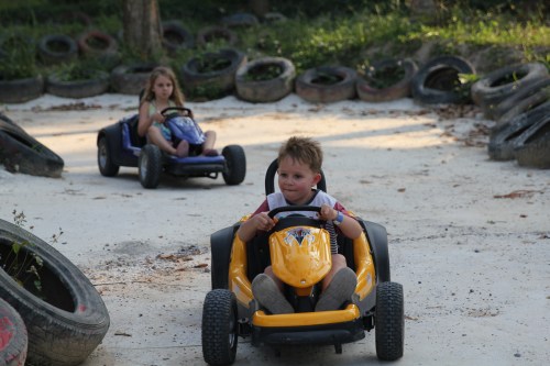 Oliver racing against Isabelle.  He is so competitive!!