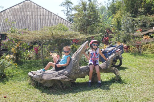 Relaxing at our first stop.