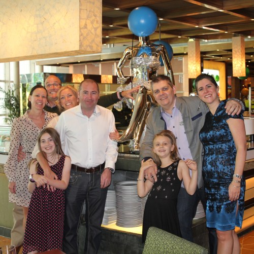 All of us by the Seafood station.