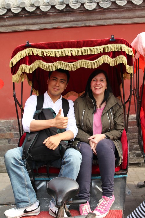Jeff & Kim ready for our Rickshaw tour around the Hutongs.